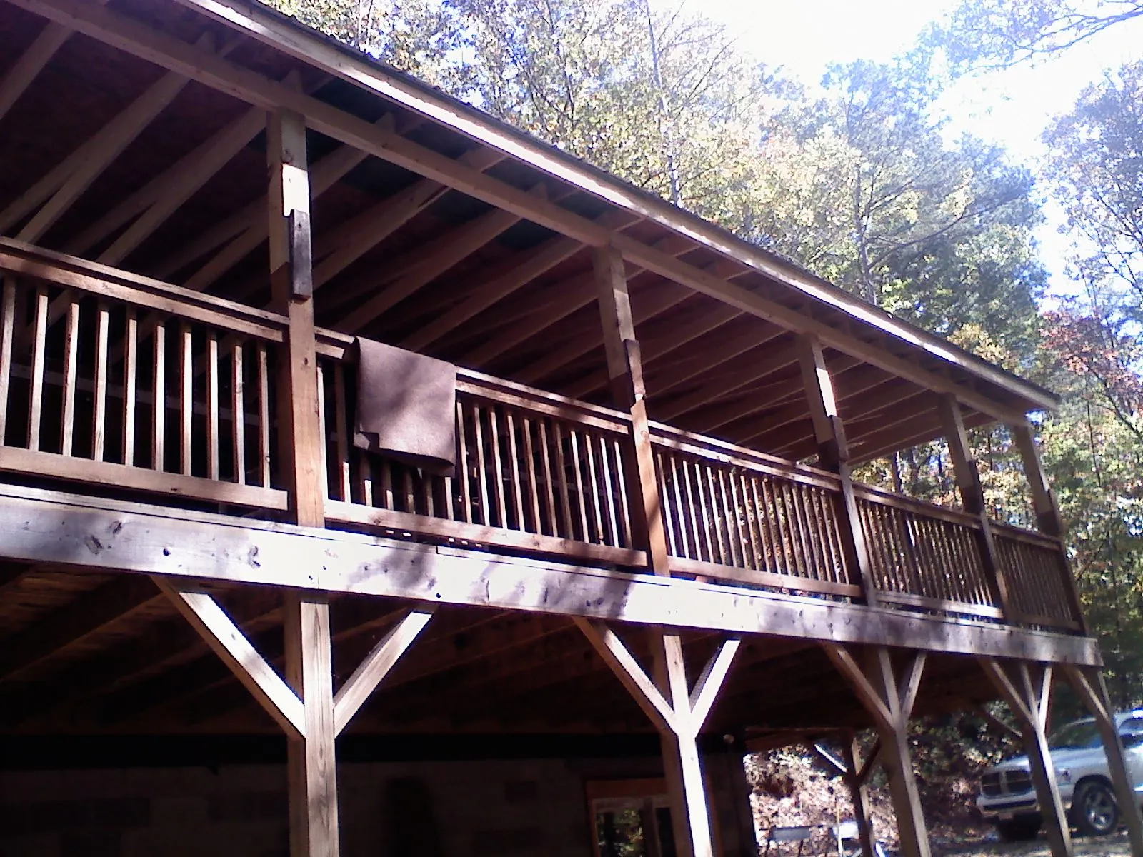Timber framing under a new elevated porch and deck — Roof Leak Repair in Thorn Hill by Roofing Brothers